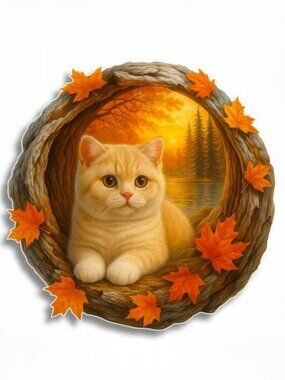 Puzzles Up Kitten in Autumn Wooden Jigsaw Puzzle A5 Small Cat Whimsy Pieces NWT